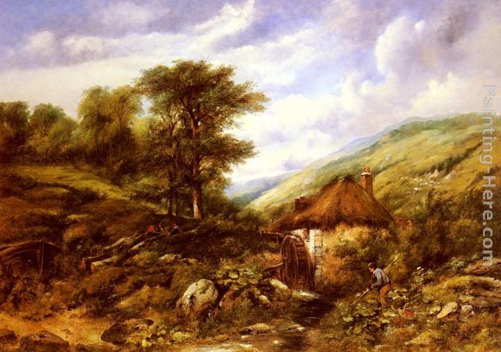 Frederick William Watts An Overshot Mill In A Wooded Valley
